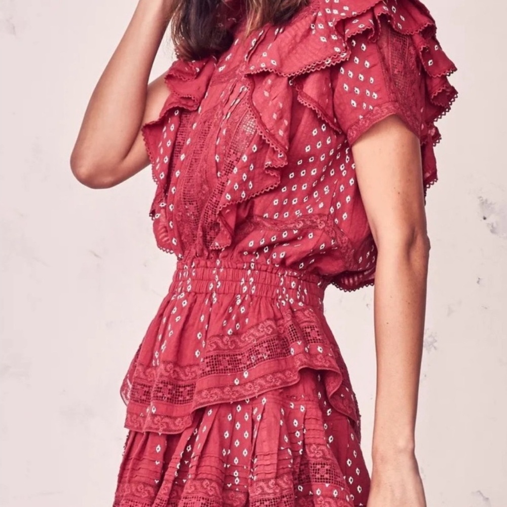Loveshackfancy Stella mini dress strawberry